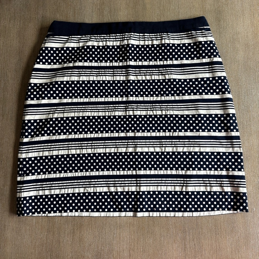 Vineyard Vines Navy and White Striped & Polka Dot Mini Skirt